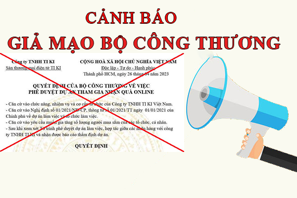 Cảnh báo giả mạo Bộ Công Thương về việc Phê duyệt dự án tham gia nhận quà online